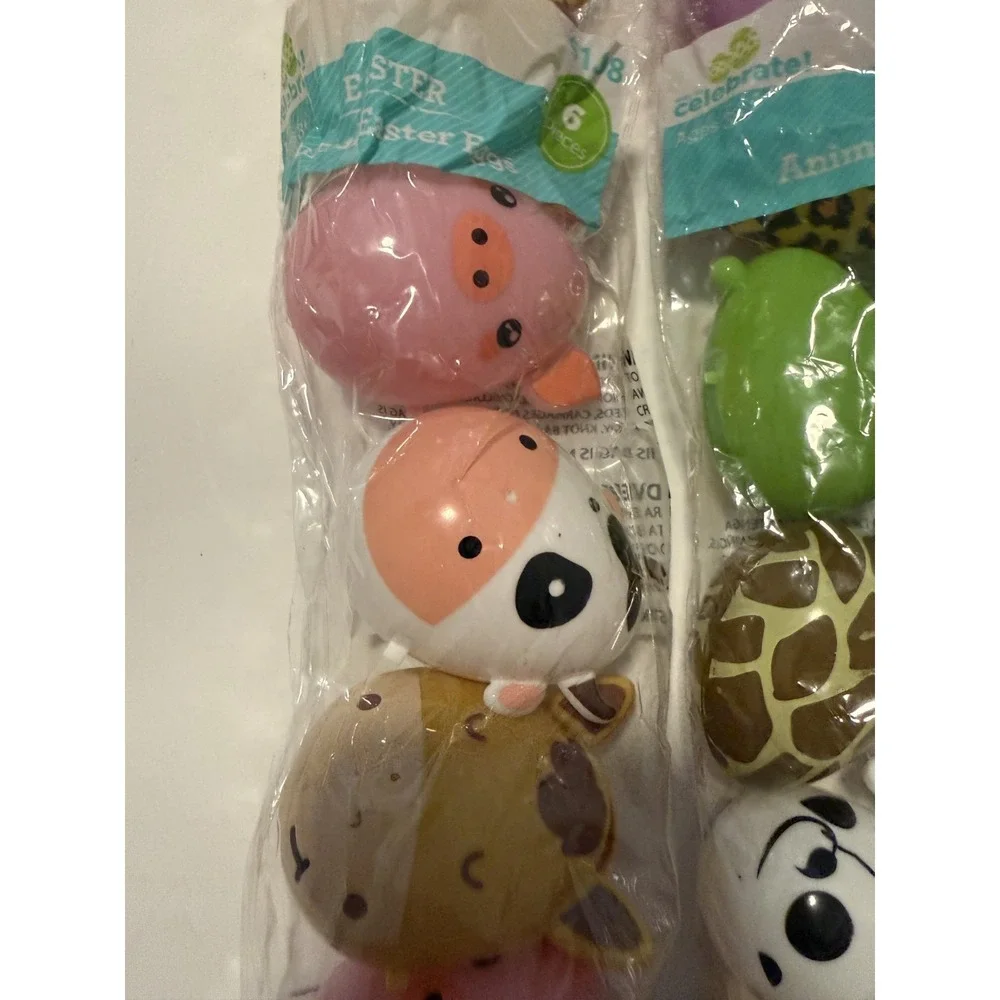 Easter Eggs Plastic Animal Characters Qty 18 (6 Medium & 12 small)